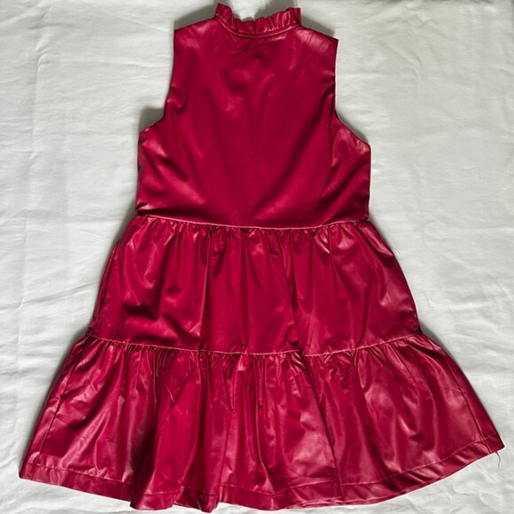 New Fabrik Rose Margie Faux Leather Tiered Mini Dress Size Small - Picture 4 of 4
